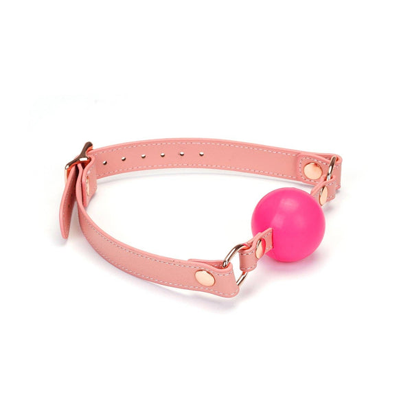LS Pink Leather Ball Gag