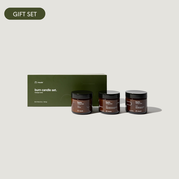 maude - Burn Trio - skin-softening massage candle gift set - Peaches